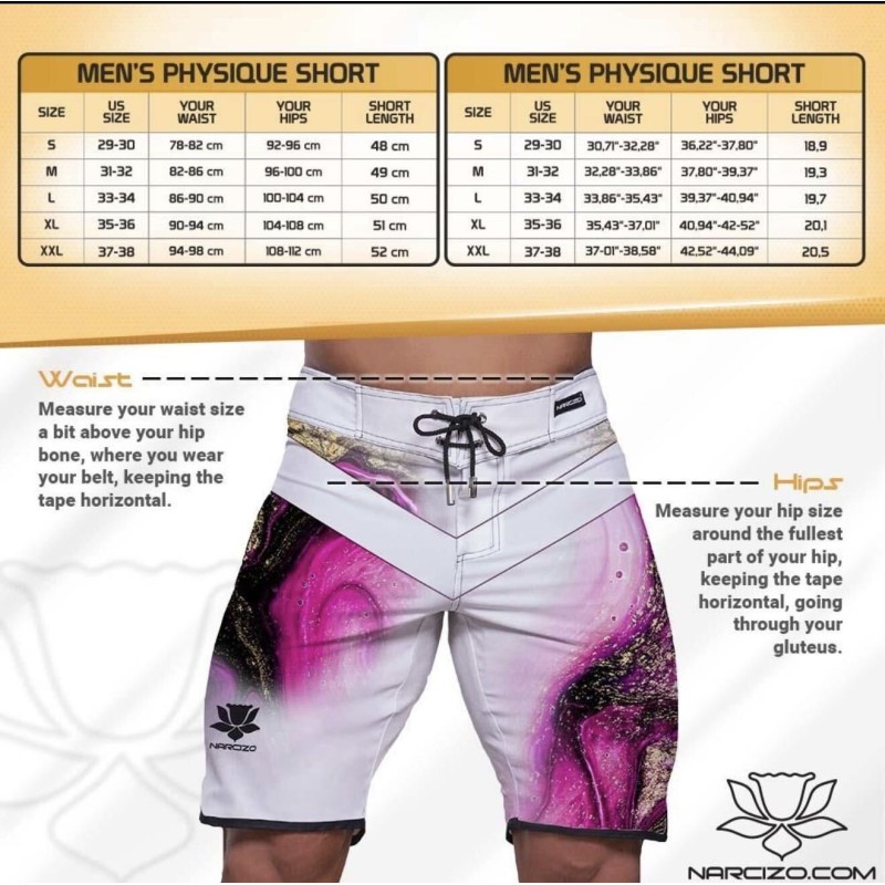 Shorts midi Physique Karl Narcizo para hombre | Competidor de Vicorne