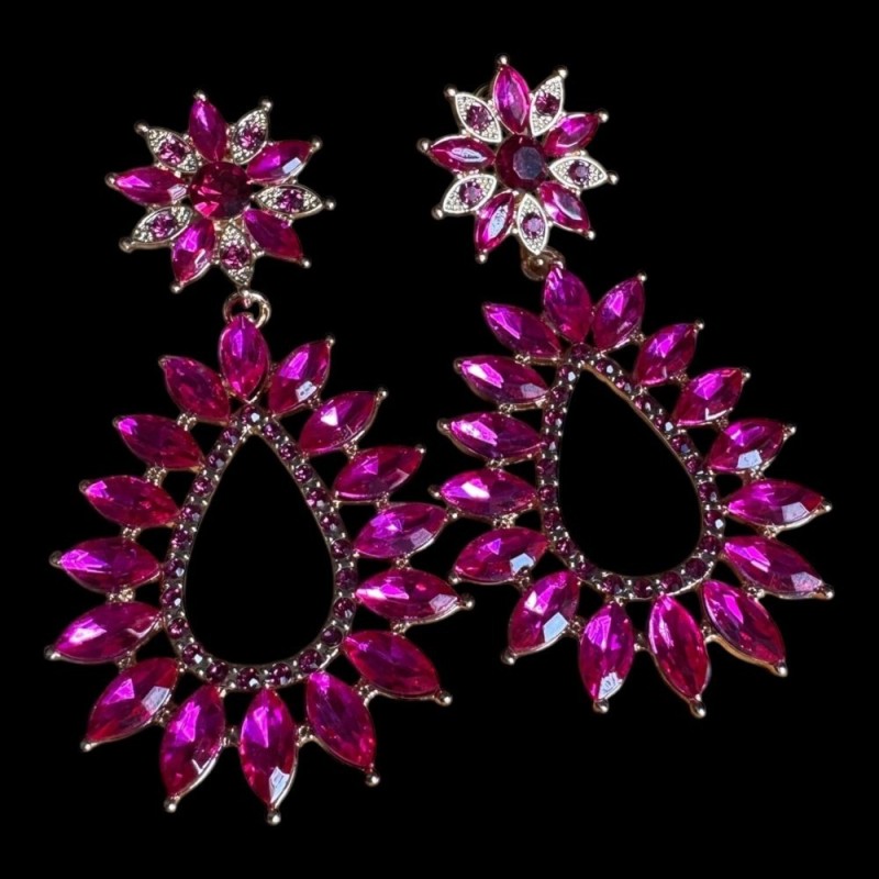 Boucles d’oreilles Camina or strass 8cm | Vicorne Competitor