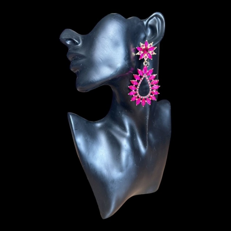 Boucles d’oreilles Camina or strass 8cm | Vicorne Competitor