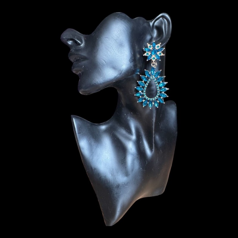 Pendientes Camina oro strass 8cm | Competidor de Vicorne